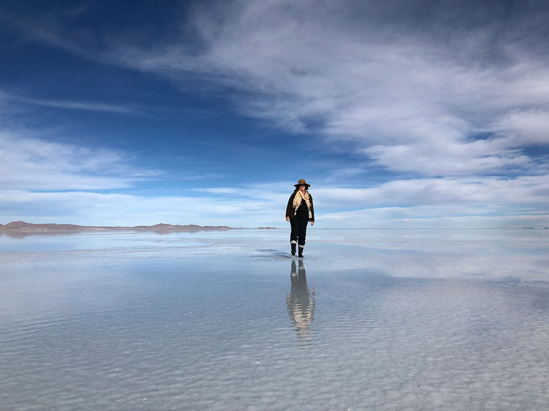 Debra on the salt flats in Bolivia