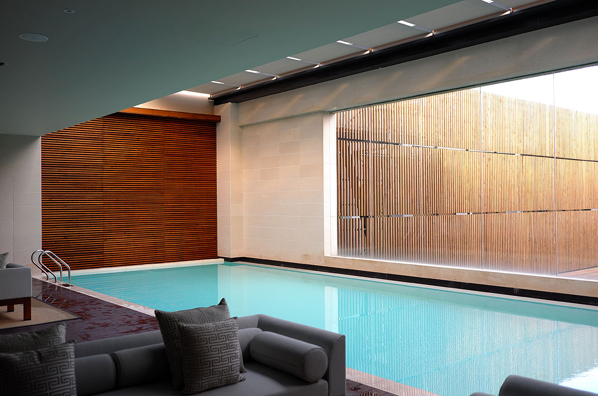 indoor pool in a luxury home rental